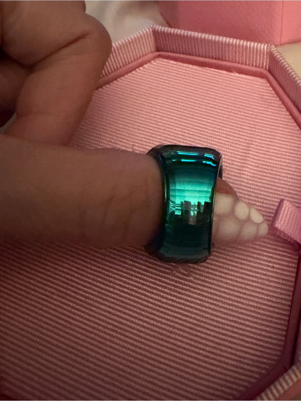 Swarovski lucent cocktail ring/ green - Picture 9 of 12
